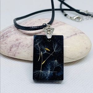 Dandelion seed necklace,Men wish necklace